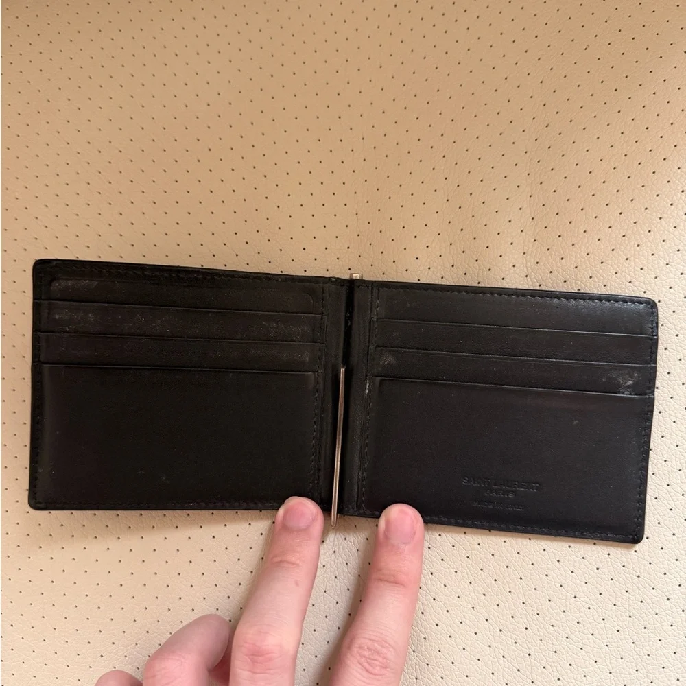 Saint Laurent Crocodile Black Embossed Money Clip